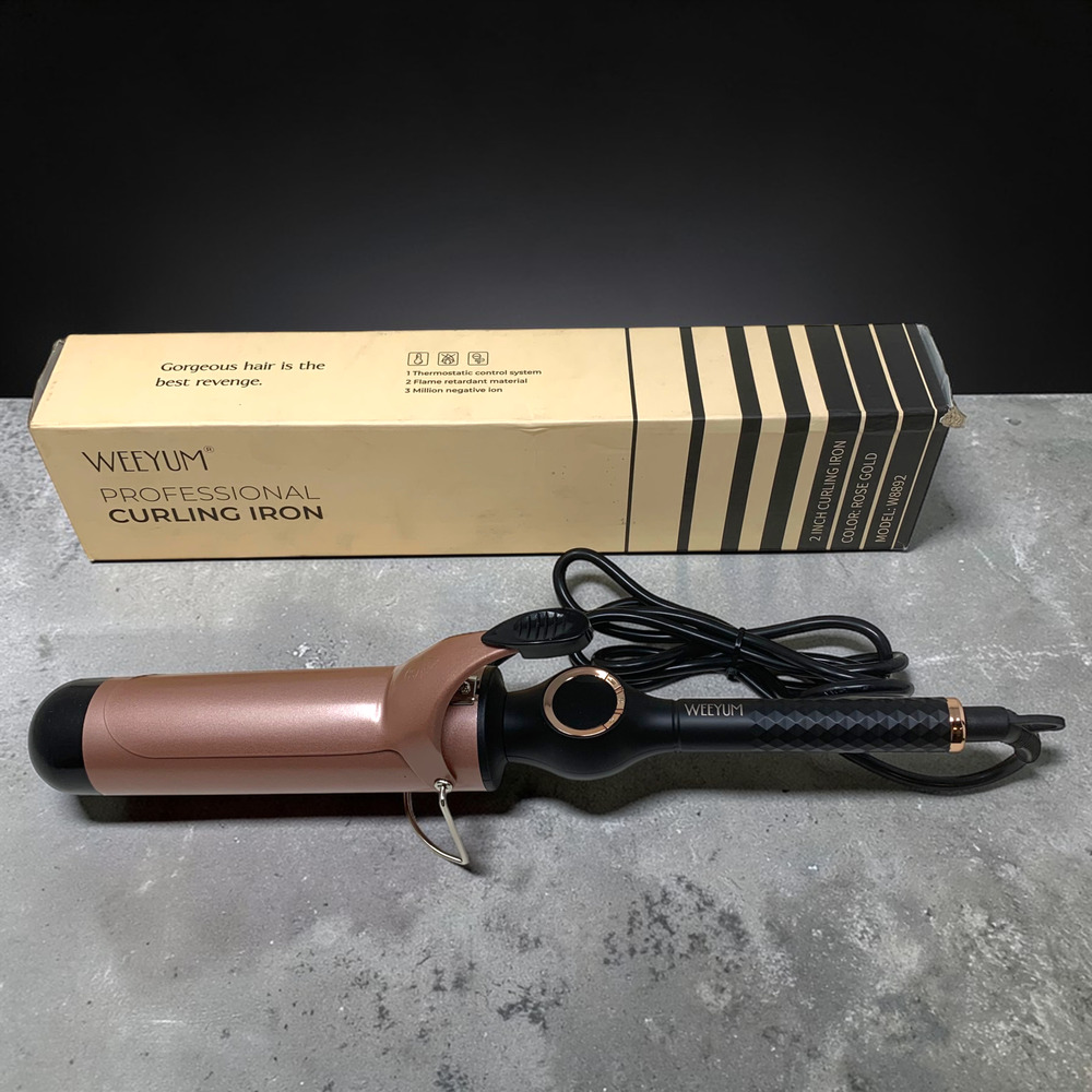 New Weeyum Rose Gold 2" Barrel Professional Curling Iron 270-450 Degree Open Box